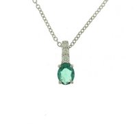Collana Mirco Visconti Donna Girocollo Colore in Oro bianco Smeraldo 0.39 Ct AB792/S - AB792/S